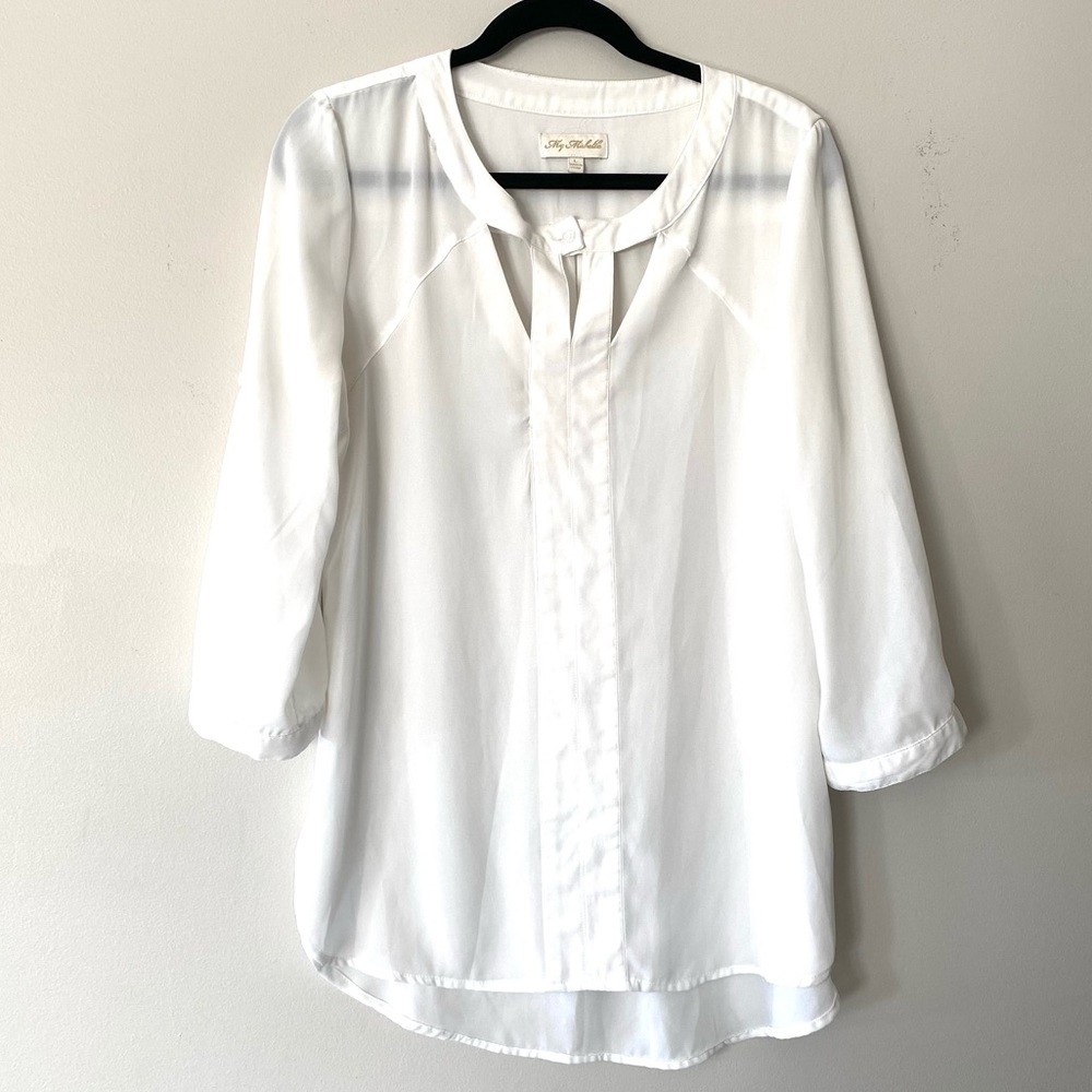 My Michelle white chiffon blouse - large